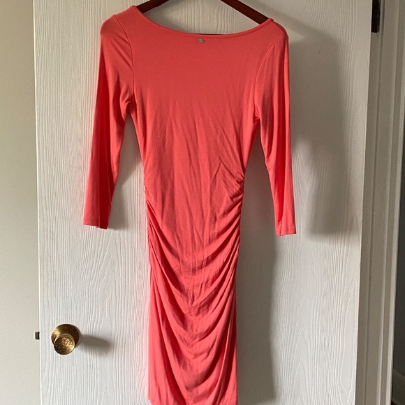 Guess Peach Bodycon Dress with Ruched Sides - Picture 3 of 8